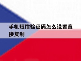 手机短信验证码怎么设置直接复制