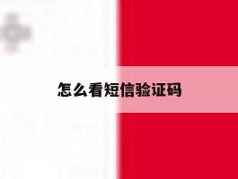 怎么看短信验证码