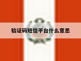 验证码短信平台什么意思