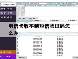 电信卡收不到短信验证码怎么办