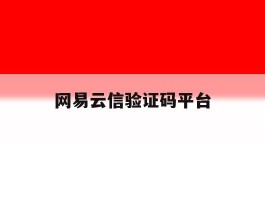 网易云信验证码平台