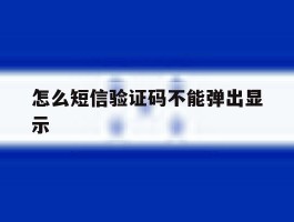 怎么短信验证码不能弹出显示
