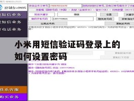 小米用短信验证码登录上的如何设置密码