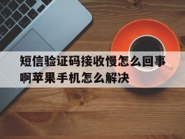 关于短信验证码接收慢怎么回事啊苹果手机怎么解决的信息