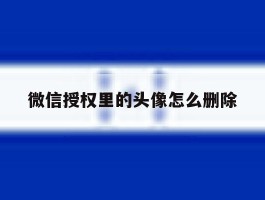 微信授权里的头像怎么删除