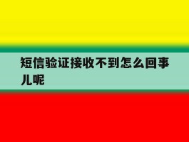 短信验证接收不到怎么回事儿呢