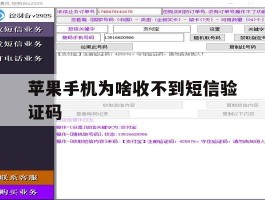 苹果手机为啥收不到短信验证码