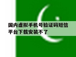国内虚拟手机号验证码短信平台下载安装不了
