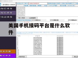 美国手机接码平台是什么软件