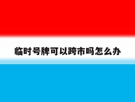 临时号牌可以跨市吗怎么办
