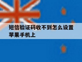 短信验证码收不到怎么设置苹果手机上