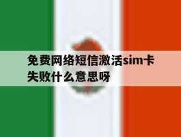 免费网络短信激活sim卡失败什么意思呀的简单介绍