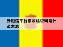 云短信平台接收验证码是什么意思