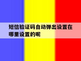 短信验证码自动弹出设置在哪里设置的呢