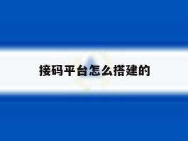 接码平台怎么搭建的