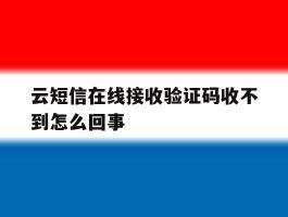云短信在线接收验证码收不到怎么回事