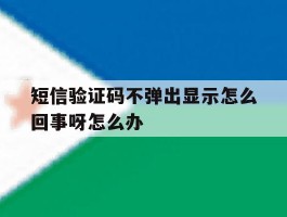 短信验证码不弹出显示怎么回事呀怎么办