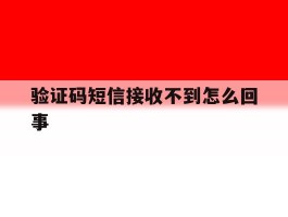 验证码短信接收不到怎么回事
