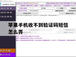 苹果手机收不到验证码短信怎么弄