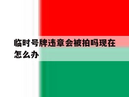 关于临时号牌违章会被拍吗现在怎么办的信息