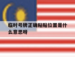 临时号牌正确粘贴位置是什么意思呀