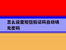 怎么设置短信验证码自动填充密码