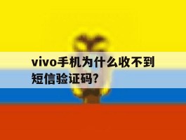 vivo手机为什么收不到短信验证码?