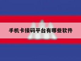 手机卡接码平台有哪些软件