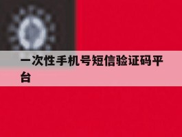 一次性手机号短信验证码平台