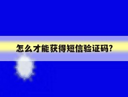 怎么才能获得短信验证码?