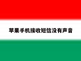 苹果手机接收短信没有声音