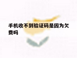 手机收不到验证码是因为欠费吗