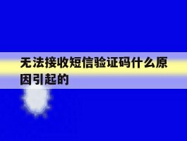 无法接收短信验证码什么原因引起的