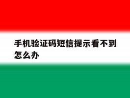 手机验证码短信提示看不到怎么办