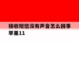 接收短信没有声音怎么回事苹果11