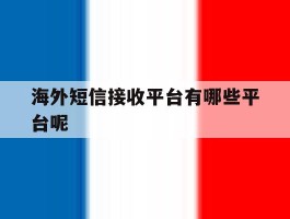 包含海外短信接收平台有哪些平台呢的词条