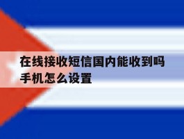 在线接收短信国内能收到吗手机怎么设置