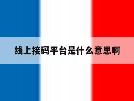 线上接码平台是什么意思啊