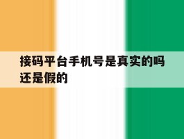 接码平台手机号是真实的吗还是假的