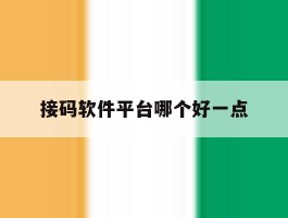 接码软件平台哪个好一点