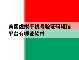 美国虚拟手机号验证码短信平台有哪些软件