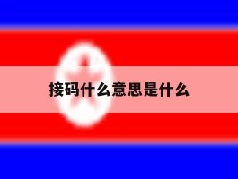 接码什么意思是什么