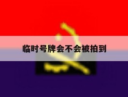 临时号牌会不会被拍到