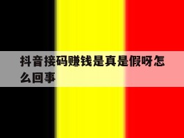 抖音接码赚钱是真是假呀怎么回事