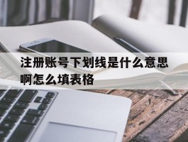 关于注册账号下划线是什么意思啊怎么填表格的信息