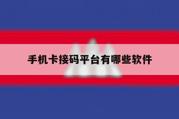 手机卡接码平台有哪些软件 手机卡接码平台有哪些软件