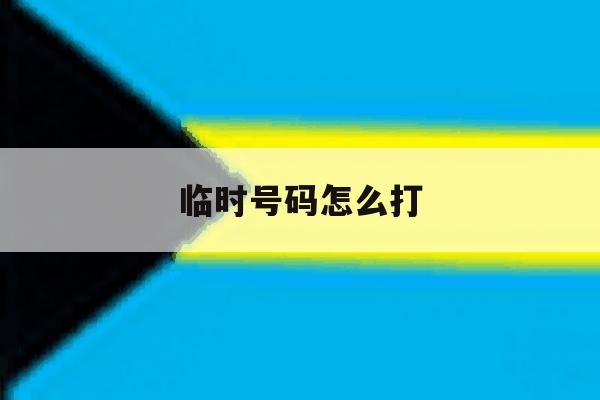 临时号码怎么打 临时号码怎么打