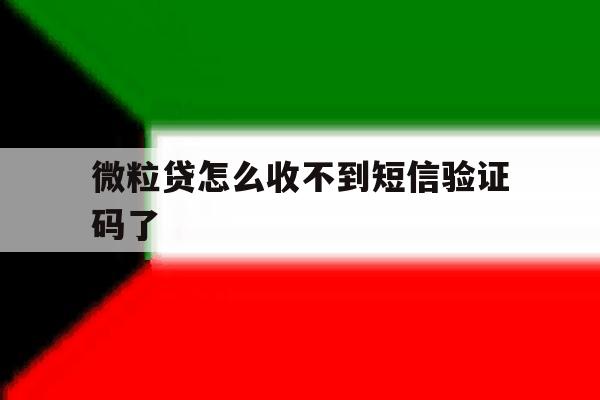 微粒贷怎么收不到短信验证码了 微粒贷怎么收不到短信验证码了