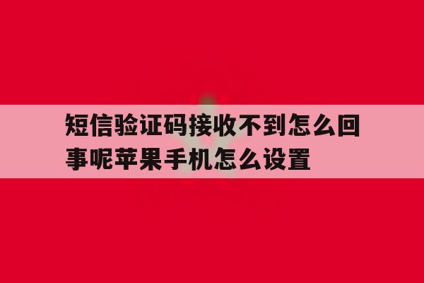 短信验证码接收不到怎么回事呢苹果手机怎么设置的简单介绍 短信验证码接收不到怎么回事呢苹果手机怎么设置的简单介绍