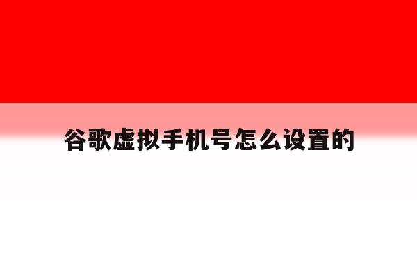 谷歌虚拟手机号怎么设置的 谷歌虚拟手机号怎么设置的